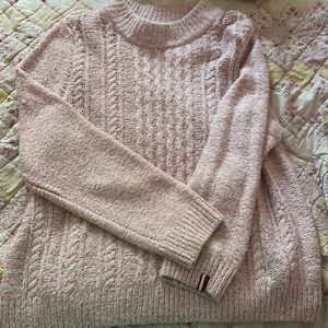 Tommy Hilfiger light pink Women's Adaptive Cable Knit Sweater